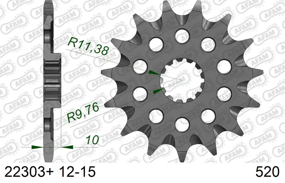 AFAM voortandwiel met moddergroef Suzuki RM 250 83-09 & DRZ 400 00-07 & Kawasaki KLX 400R 03-04 Weekendaanbieding