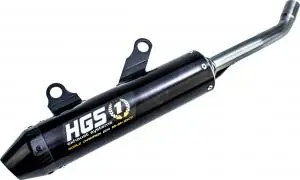 Alleen Vandaag HGS uitlaatdemper aluminium zwart met carbon eindkap KTM/HSQ SX/TC 125 2019-2022 & Gas Gas MC 125 2021-2023