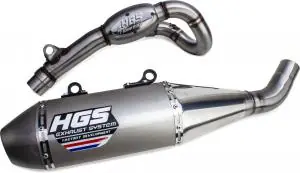 Gratis Retour HGS Complete uitlaat systeem staal KTM SX-F 350 2019-2022 & HSQ FC 350 2019-2022 & Gas Gas MC 350F 2022-2023
