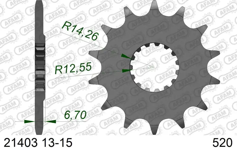 AFAM voortandwiel 14 tands #520 Yamaha YFZ 450R 2009-2020 Direct Verzonden