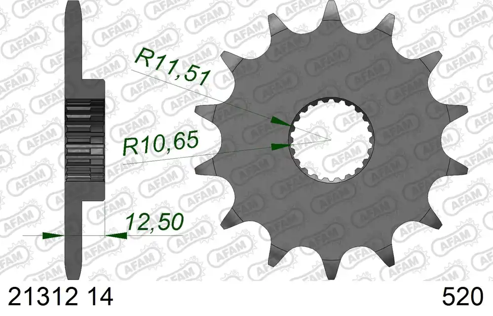Korting AFAM voortandwiel Yamaha YFM 250R Raptor 2008-2013 #520