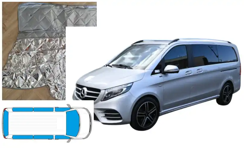 Must-Have Raamisolatie set 8 Delig voor en achterzijde Mercedes Vito Tourer V-Klasse vanaf 2015 (lange wielbasis L2)
