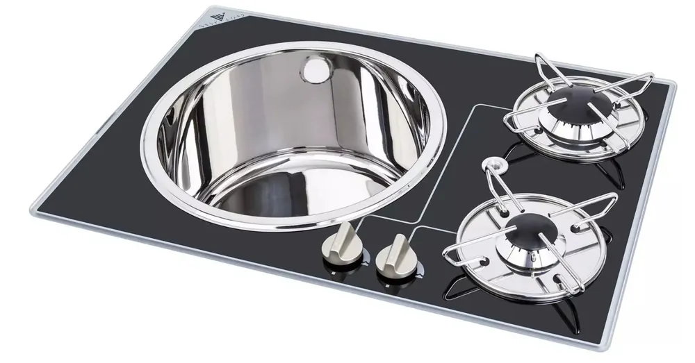 Aanbieding Navy Load Kookplaat 2-Pits + Spoelbak 600x420