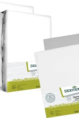 4 Delige set Queensbed, (2x) Hoeslaken 1x Lichtgrijs 1x Wit en 2x Molton Flitsaanbieding