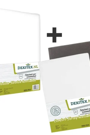 3 Delige set Queensbed, (2x) Hoeslaken 1x Antraciet 1x Wit en 1x Molton Rechtstreeks Van De Fabrikant