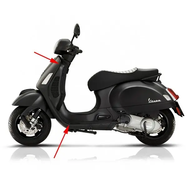 Populair sierstrip Piaggio origineel links 2018 zwart past op gts 125cc, gts 300 (euro4) 1b005779