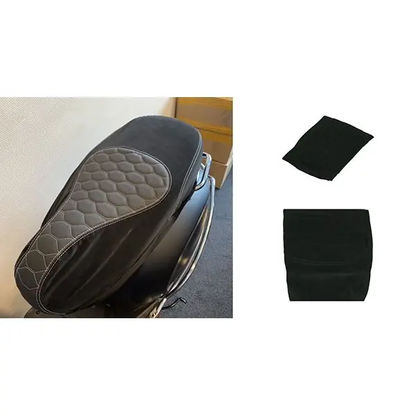 buddydek (made in EU) Designo zwart grijze sticksels Alcantara past op gts 125cc, gts 250cc, gts alle mod., gts super 300cc Gecertificeerd