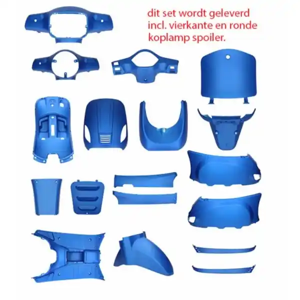 plaatwerkset blauw mat 18-delig past op BTC Roma, china lx/napoli, gts toscana, riva, vespelini, vx50 Lage Kosten