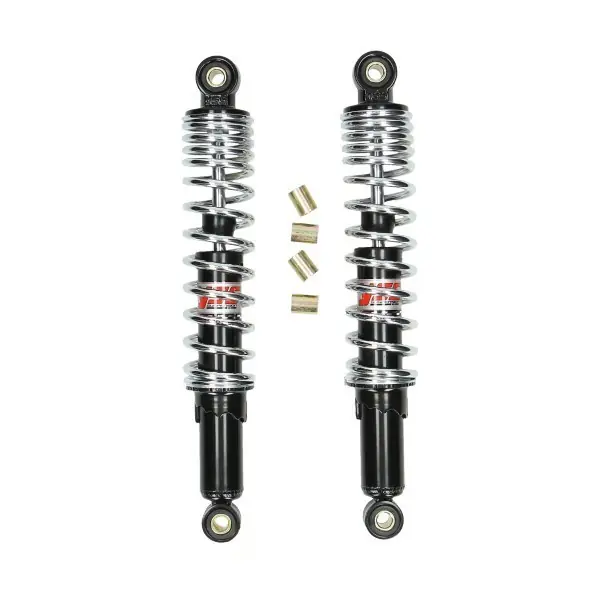 schokbrekerset yss pro-x serie 300mm zwart/chroom past op maxi, tomos, univ Express Levering